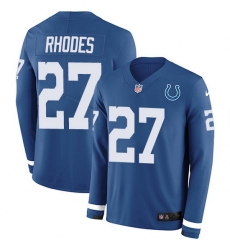 Nike Colts 27 Xavier Rhodes Royal Blue Team Color Men Stitched NFL Limited Therma Long Sleeve Jersey
