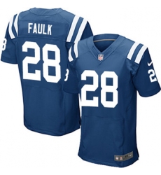 Nike Colts #28 Marshall Faulk Royal Blue Team Color Mens Stitched NFL Elite Jersey