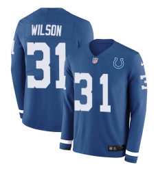 Nike Colts 31 Quincy Wilson Royal Blue Team Color Men s Stitched NFL Limited Therma Long Sleeve Jersey