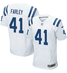 Nike Colts #41 Matthias Farley White Mens Stitched NFL Elite Jersey