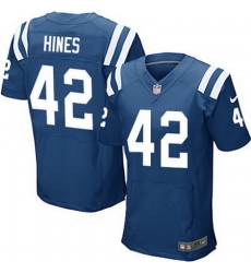 Nike Colts #42 Nyheim Hines Royal Blue Team Color Mens Stitched NFL Elite Jersey