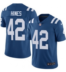 Nike Colts #42 Nyheim Hines Royal Blue Team Color Mens Stitched NFL Vapor Untouchable Limited Jersey