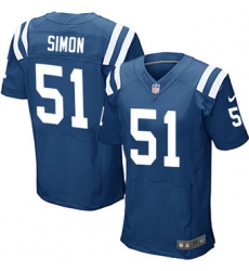 Nike Colts #51 John Simon Royal Blue Team Color Mens Stitched NFL Elite Jersey
