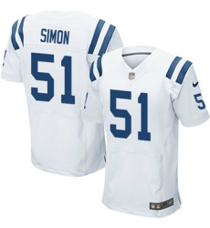 Nike Colts #51 John Simon White Mens Stitched NFL Elite Jersey