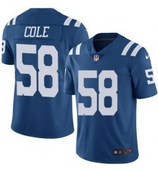Nike Colts #58 Trent Cole Royal Blue Mens Stitched NFL Limited Rush Jersey