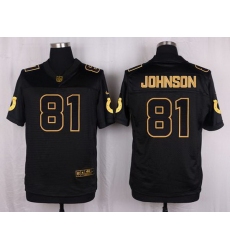 Nike Colts #81 Andre Johnson Black Mens Stitched NFL Elite Pro Line Gold Collection Jersey