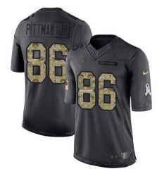 Nike Colts 86 Michael Pittman Jr  Black Men Stitched NFL Limited 2016 Salute to Service Jersey