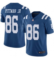 Nike Colts 86 Michael Pittman Jr  Royal Blue Men Stitched NFL Limited Rush Jersey