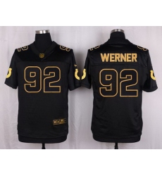 Nike Colts #92 Bjoern Werner Black Mens Stitched NFL Elite Pro Line Gold Collection Jersey