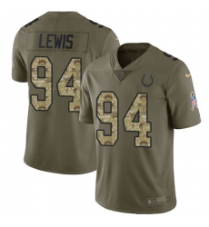 Nike Colts #94 Tyquan Lewis Olive Camo Mens Stitched NFL Limited 2017 Salute to Service Jersey