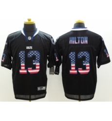 Nike Indianapolis Colts 13 T.Y. Hilton Black Elite USA Flag Fashion NFL Jersey