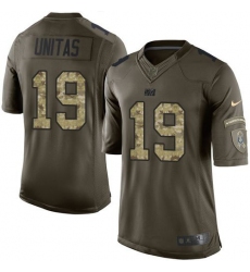 Nike Indianapolis Colts #19 Johnny Unitas Green Men 27 27s Stitched NFL Limited Salute To Service Jersey