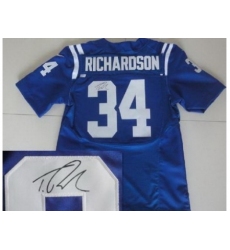 Nike Indianapolis Colts 34 Trent Richardson Blue Elite Signed NFL Jersey