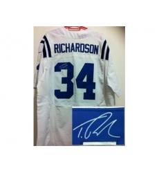 Nike Indianapolis Colts 34 Trent Richardson White Elite Signed NFL Jersey