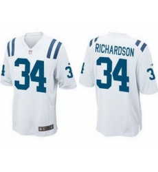Nike Indianapolis Colts 34 Trent Richardson White Game NFL Jersey