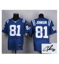 Nike Indianapolis Colts 81 Andre Johnson blue Elite Signature NFL Jersey