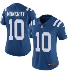 Nike Colts #10 Donte Moncrief Royal Blue Team Color Womens Stitched NFL Vapor Untouchable Limited Jersey