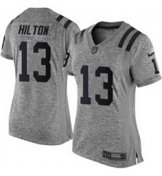 Nike Colts #13 T Y  Hilton Gray Womens Stitched NFL Limited Gridiron Gray Jersey