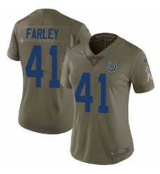Nike Colts #41 Matthias Farley Olive Womens Stitched NFL Limited 2017 Salute to Service Jersey