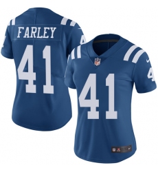 Nike Colts #41 Matthias Farley Royal Blue Team Color Womens Stitched NFL Vapor Untouchable Limited Jersey