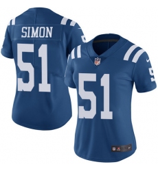 Nike Colts #51 John Simon Royal Blue Womens Stitched NFL Limited Rush Jersey