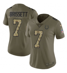 Nike Colts #7 Jacoby Brissett Olive Camo Womens Stitched NFL Limited 2017 Salute to Service Jersey