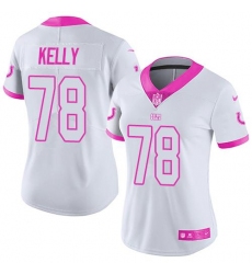 Nike Colts #78 Ryan Kelly White Pink Womens Stitched NFL Limited Rush Fashion Jersey