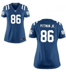 Women Nike Colts 86 Michael Pittman Jr. Blue Vapor Limited Stitched NFL Jersey