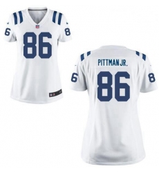 Women Nike Colts 86 Michael Pittman Jr. White Vapor Limited Stitched NFL Jersey