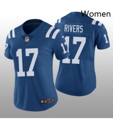 Women Nike Indianapolis Colts 17 Philip Rivers Blue Vapor Limited Stitched NFL Jersey