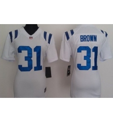Women Nike Indianapolis Colts 31# Donald Brown White Nike NFL Jerseys