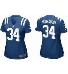 Women Nike Indianapolis Colts 34 Trent Richardson Blue NFL Jersey