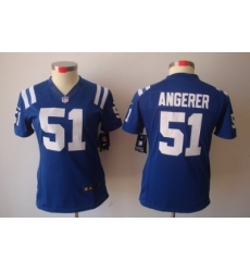 Women Nike Indianapolis Colts 51# Pat Angerer Blue Color[NIKE LIMITED Jersey]