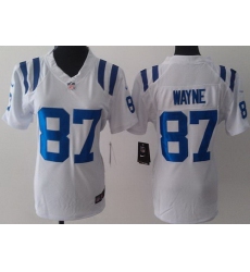 Women Nike Indianapolis Colts 87 Reggie Wayne White LIMITED Jerseys