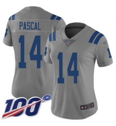 Women Zach Pascal Limited Jersey 14 Football Indianapolis Colts Gray 100th Seas