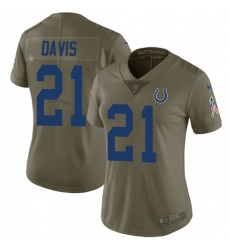 Womens Nike Colts #21 Vontae Davis Olive  Stitched NFL Limited 2017 Salute to Service Jersey