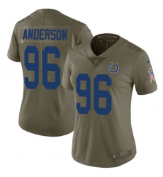 Womens Nike Colts #96 Henry Anderson Olive  Stitched NFL Limited 2017 Salute to Service Jersey
