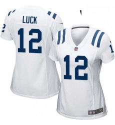 Womens Nike Indianapolis Colts 12 Andrew Luck Game White NFL Jersey