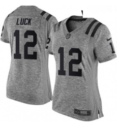 Womens Nike Indianapolis Colts 12 Andrew Luck Limited Gray Gridiron NFL Jersey