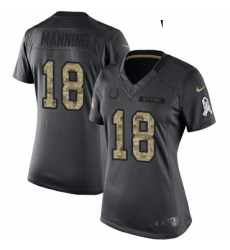 Womens Nike Indianapolis Colts 18 Peyton Manning Limited Black 2016 Salute to Service NFL Jersey