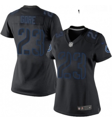 Womens Nike Indianapolis Colts 23 Frank Gore Limited Black Impact NFL Jersey