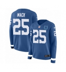 Womens Nike Indianapolis Colts 25 Marlon Mack Limited Blue Therma Long Sleeve NFL Jersey