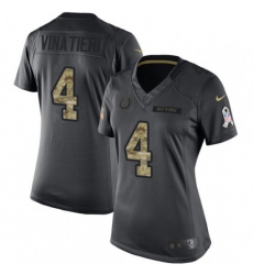 Womens Nike Indianapolis Colts 4 Adam Vinatieri Limited Black 2016 Salute to Service NFL Jersey