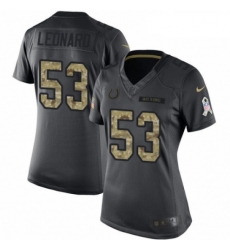 Womens Nike Indianapolis Colts 53 Darius Leonard Limited Black 2016 Salute to Service NFL Jersey