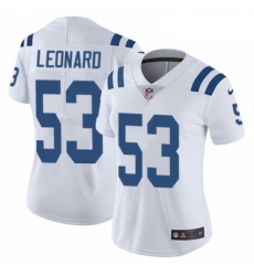 Womens Nike Indianapolis Colts 53 Darius Leonard White Vapor Untouchable Limited Player NFL Jersey