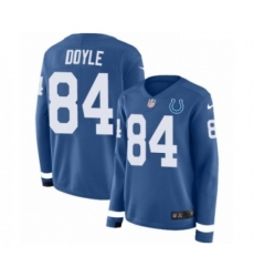 Womens Nike Indianapolis Colts 84 Jack Doyle Limited Blue Therma Long Sleeve NFL Jersey
