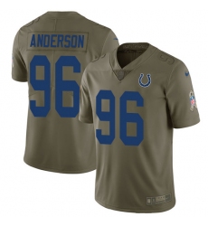 Youth Nike Colts #96 Henry Anderson Olive Stitched NFL Limited 2017 Salute to Service Jersey