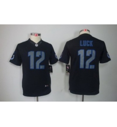 Youth Nike Indianapolis Colts #12 Andrew Luck Black Jerseys[Impact Limited]