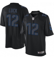 Youth Nike Indianapolis Colts 12 Andrew Luck Limited Black Impact NFL Jersey