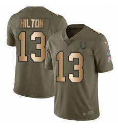 Youth Nike Indianapolis Colts 13 TY Hilton Limited OliveGold 2017 Salute to Service NFL Jersey